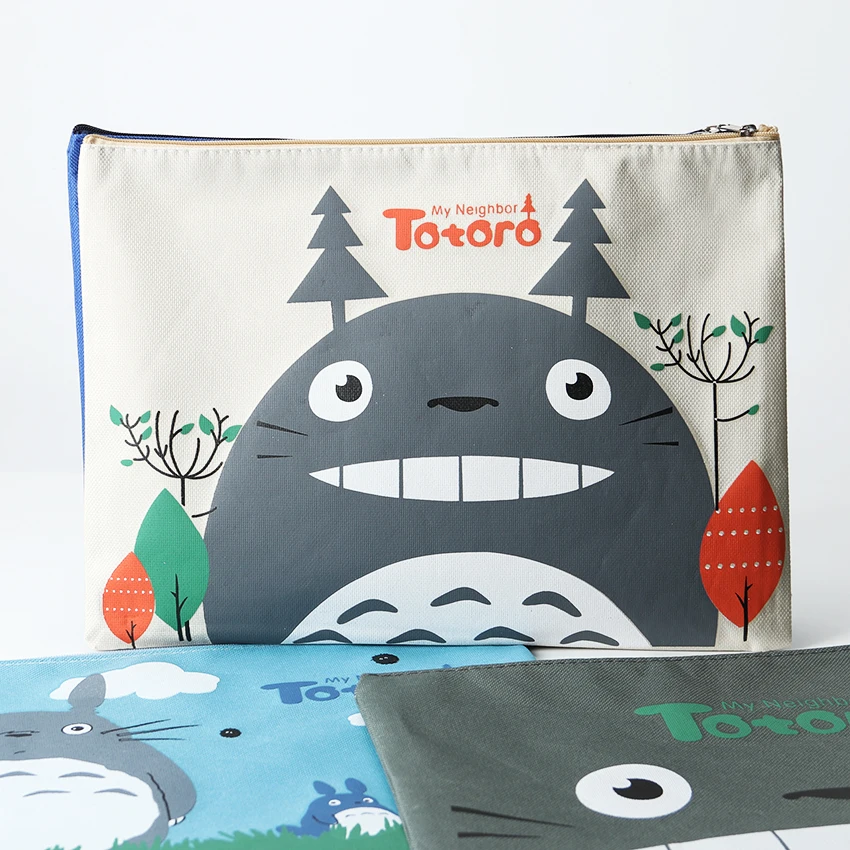 

1PC Japan Classic Animation Oxford A4 Big Capacity Cartoon Totoro Cat Series Canvas File Bag File Folder Office Supplies