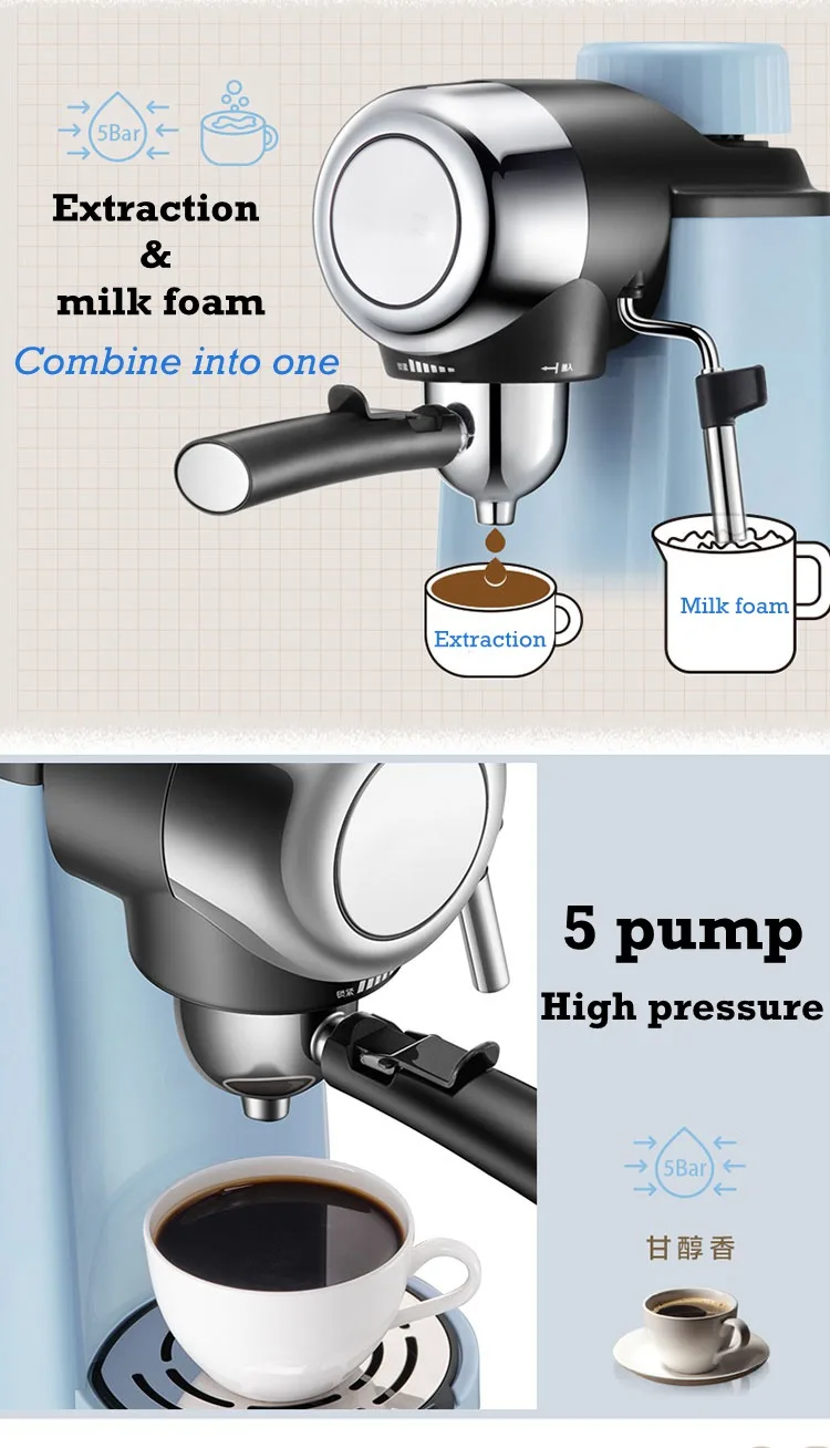 CUKYI итальянская Эспрессо-кофемашина 5 бар высокого давления Паровая Полуавтоматическая кофеварка молочные пузырьки кофе-машины ЕС и США