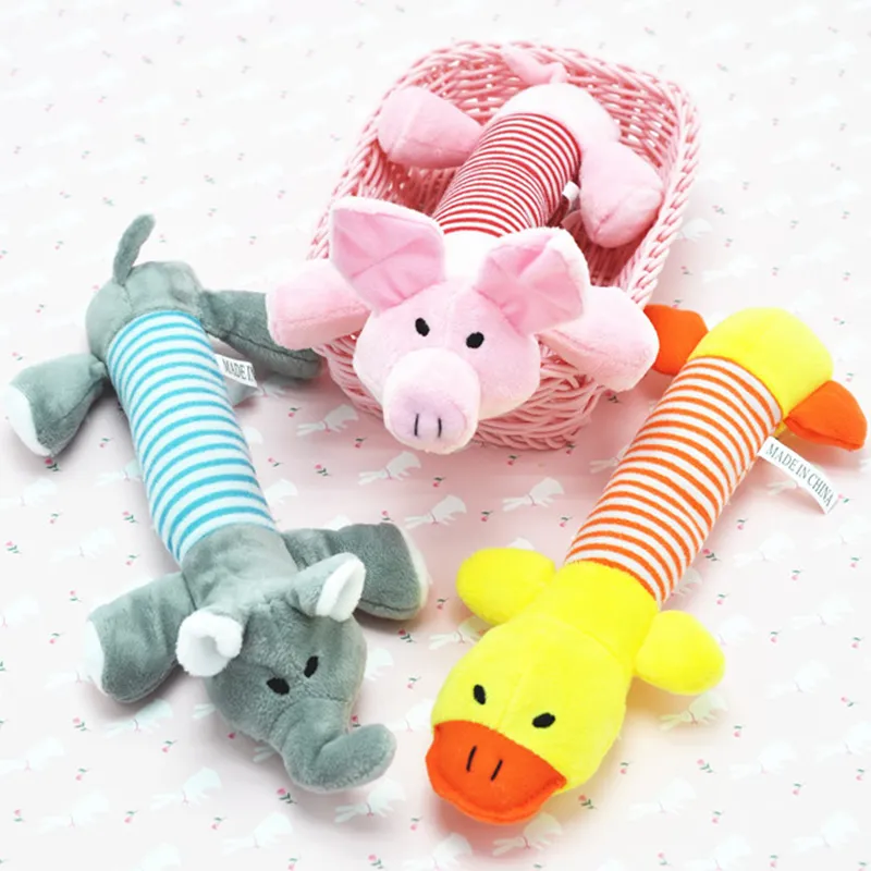 Cute Animal Shaped Plush Squeaky Dog Chew Toy Cute