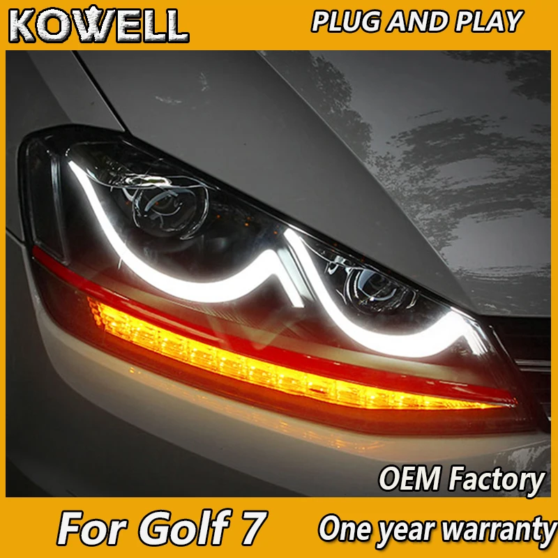 

KOWELL Car Styling for VW Golf 7 headlights LED Headlight DRL Daytime Running Light Bi-Xenon Lens HID Accessories