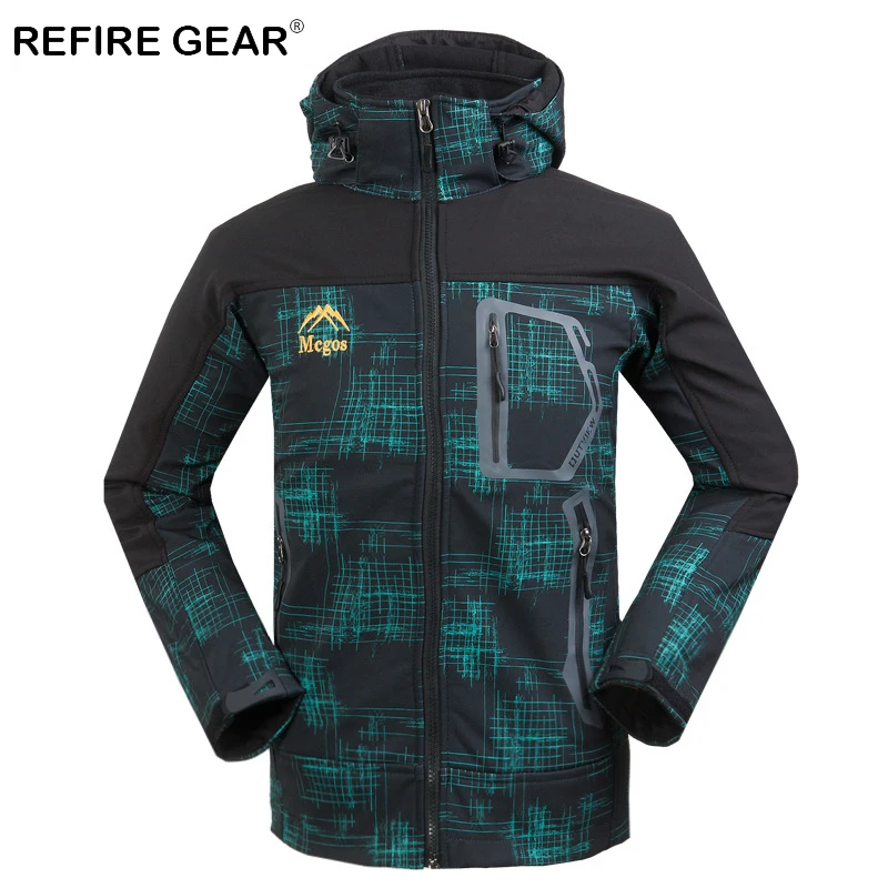 Refire gear Зимняя Толстая теплая ветрозащитная уличная спортивная куртка Мужская мягкая оболочка Водонепроницаемая походная куртка мужские осенние куртки для кемпинга