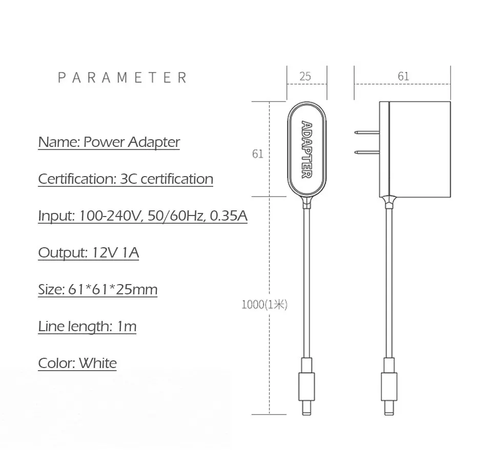 12V 1A DC Power Adapters Supply Charger adapter US Plug 5.5mm x 2.5mm For Suction layerer router CD Player TV Set-top Boxes (5)