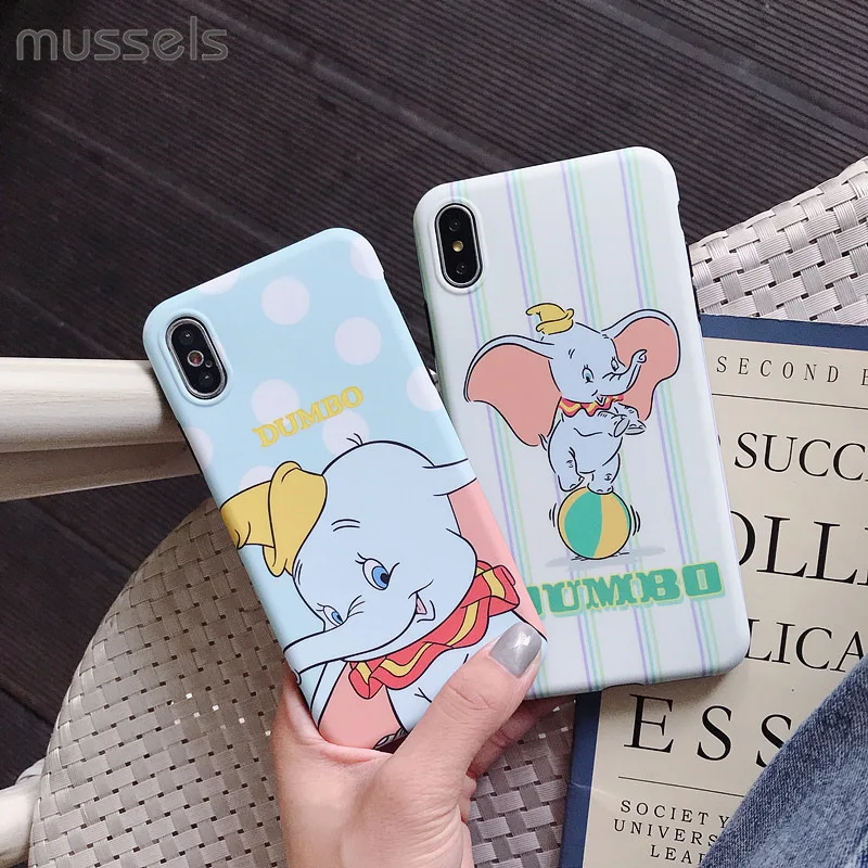 

MUSSELS Cute Dumbo Phone Case on For Honor 10 9 Huawei P20 P30 Mate 20 Pro Case Soft Matte Silicone Cartoon Phone Cover Coques