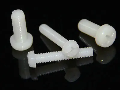 

Free Shipping 100pcs M2 x 6mm Nylon screws round Phillips pan head screws White