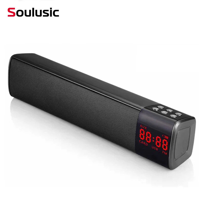 

Soulusic Wireless Bluetooth Speaker Mini Portable Home Audio Stereo Subwoofer With Display Screen Mic Speaker For PC TV Phone