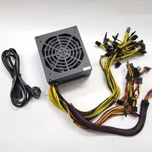 ETH ZCASH Шахтер золото Мощность 1600 W(с кабелем) ETH Майнер Питание для R9 380 RX 470 RX480 6 GPU карты YUNHUI