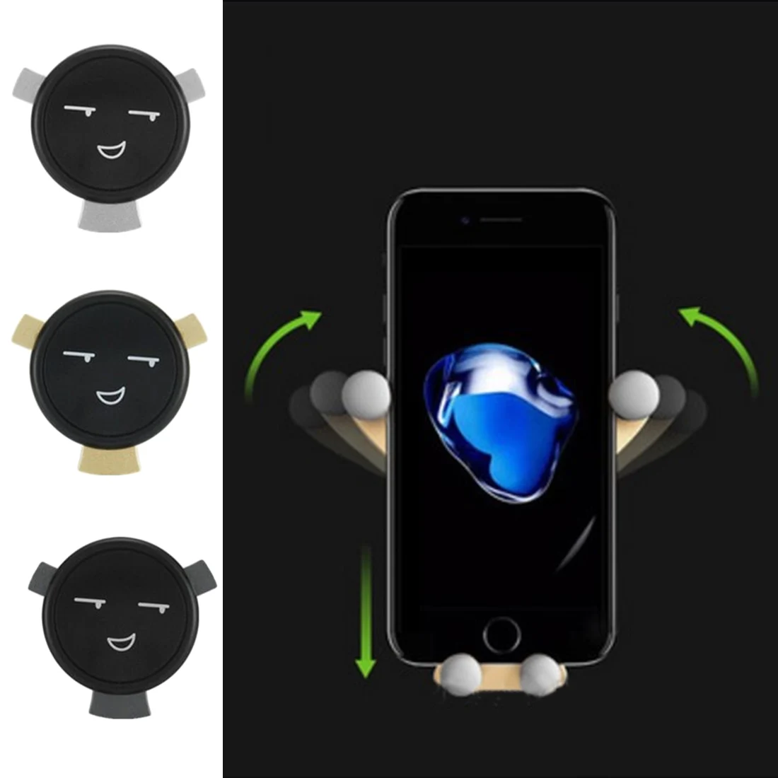 Держатель для мобильного телефона Smiley face Gravity Автомобильный кронштейн Air Outlet универсальный тип пряжка Тип автомобильный Кондиционер порт навигация