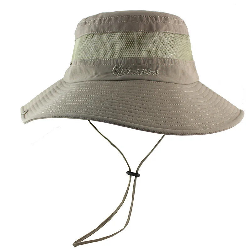 شبكة دلو قبعة الصيف الرجال النساء الصيد boonie قبعة uv حماية طويلة كبيرة واسعة بريم بوب المشي في الهواء الطلق تنفس