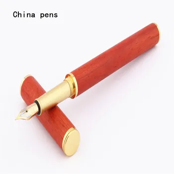 

Luxury quality 523 Red wood Material stick Business office Fountain Pen School student finance office only gift pen