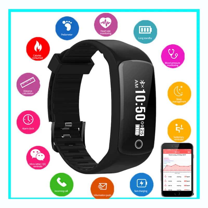 

HB06 Smart Watch Men Women Heart Rate Monitor Blood Pressure Monitor NFC smart payment bracelet access control For IOS Androin