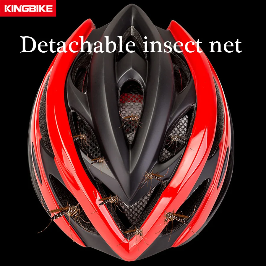Шлем велосипедный KINGBIKE матовый черный ультралегкий дышащий для горных