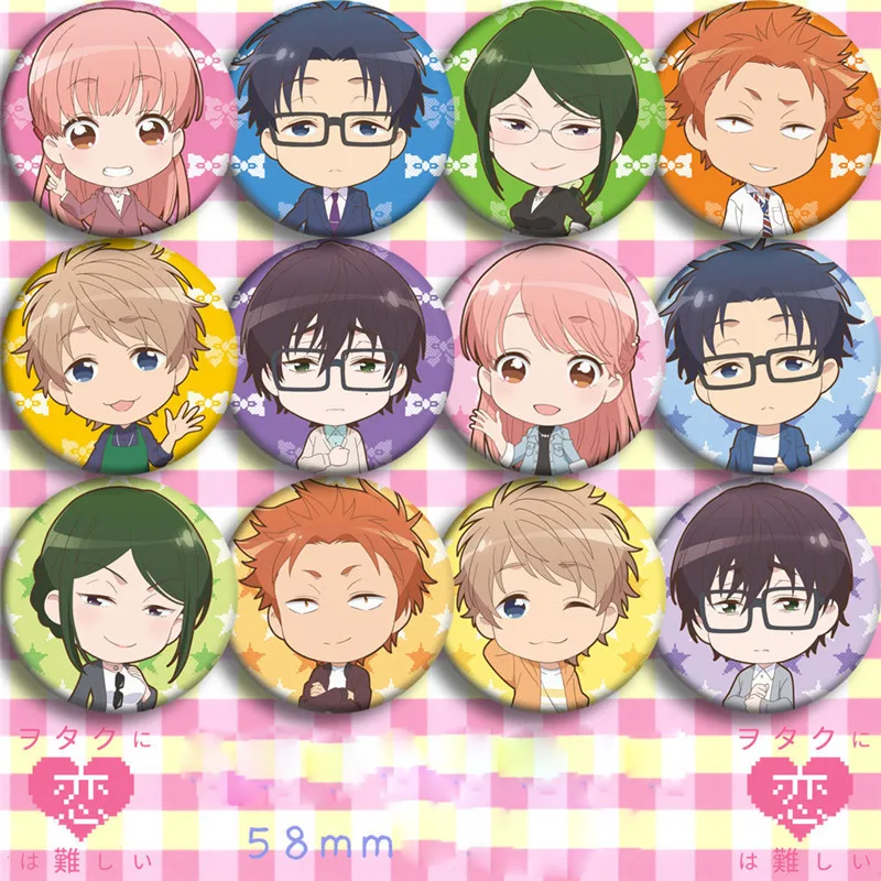 Аниме Wotakoi: Love is Hard для Otaku Pin Button Badge мультфильм косплей брошь на Хэллоуин значок