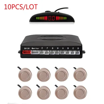 

10pcs Car Reverse Parking Radar System with 8 Parking Sensors Distance Detection + LED Distance Display + Sound Warning(Champag)