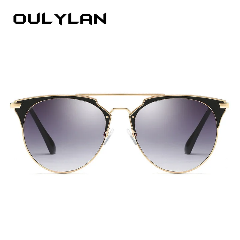 

Oulylan Round Sunglasses Women Luxury Brand Sun Glasses Ladies Classic Mirror Rose Gold Sunglass Shades UV400 Eyewear Female