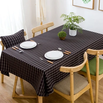 

Waterproof Plaid Tablecloth Modern Rectangle Table Cover Mat Easy Clean Table Cloth Decorative Table Cloths