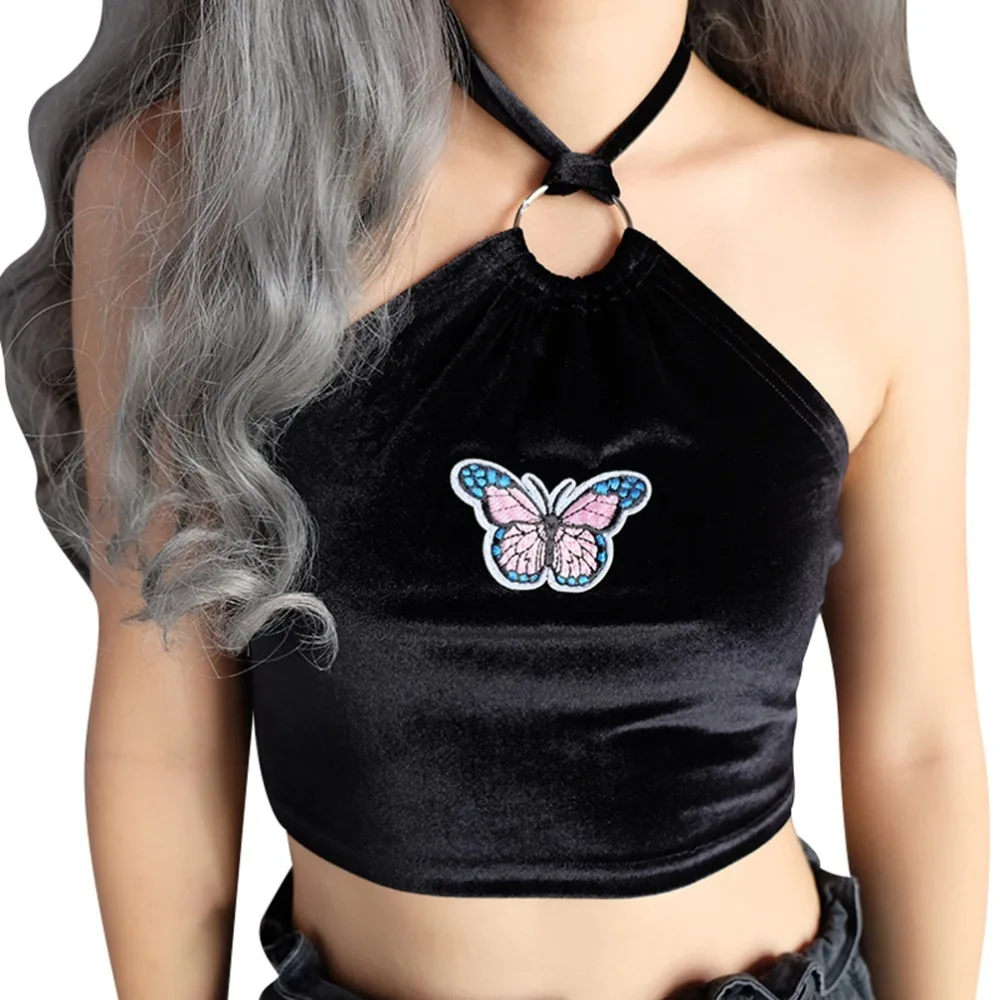 Miss Fox Halter Tube Top Sexy Printed Tank Tops Strapless Bandeau Bra