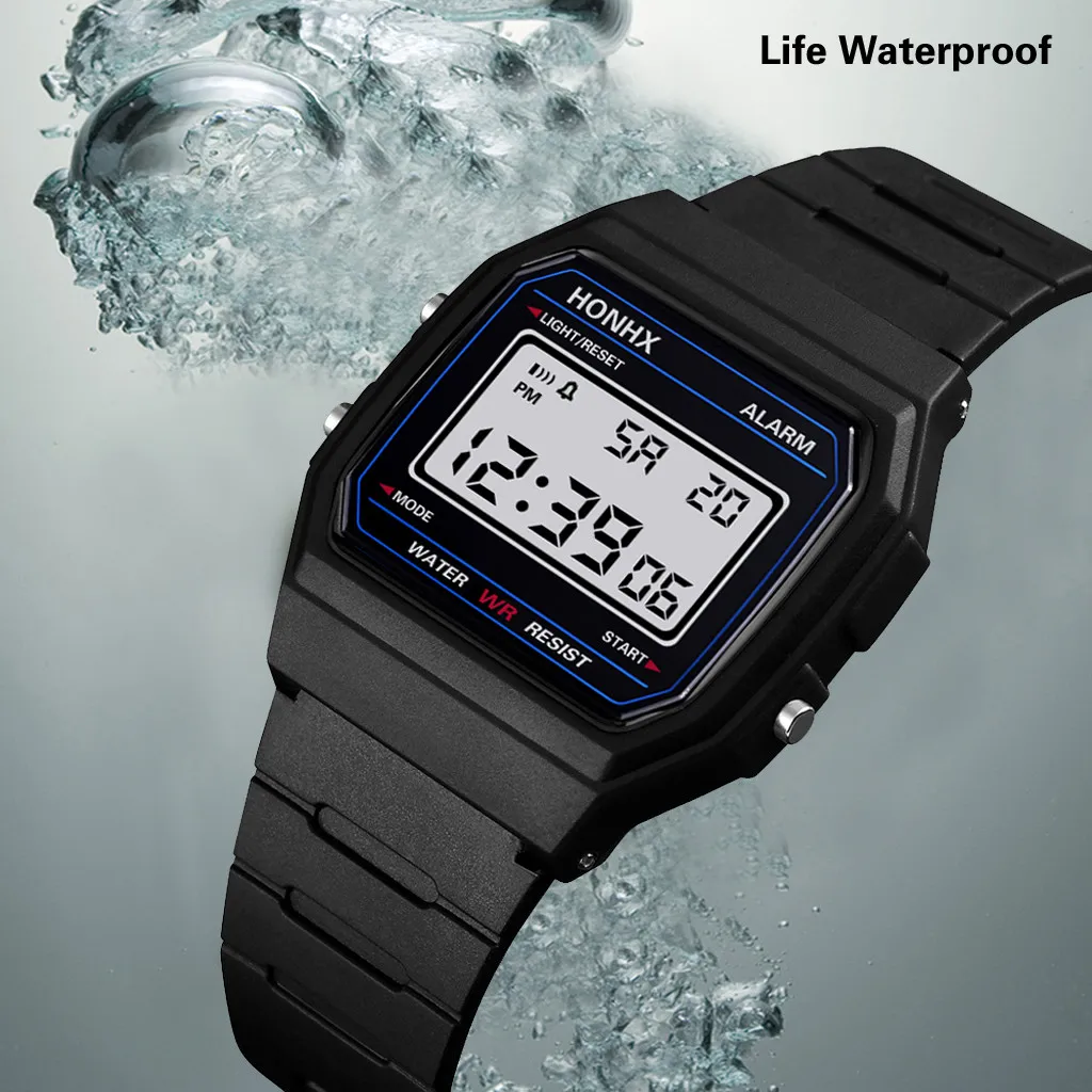 

reloj mujer women watches Casual Waterproof Digital Analog LED Light Hands Rubber Alarm Wrist Watch relogio feminino