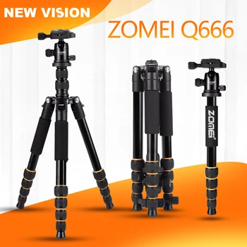 

ZOMEI Lightweight Portable Q666 Professional Travel Camera Tripod Monopod aluminum Ball Head compact for digital SLR DSLR Camera