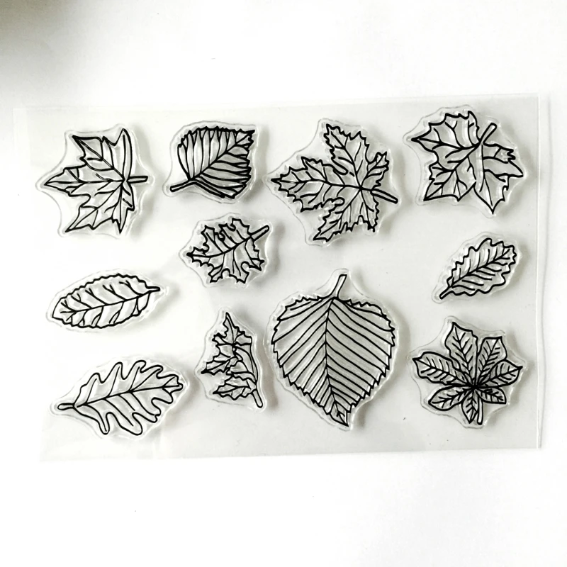 

Maple Leaves Silicone Clear Stamps For Scrapbooking Album Photo DIY Decor