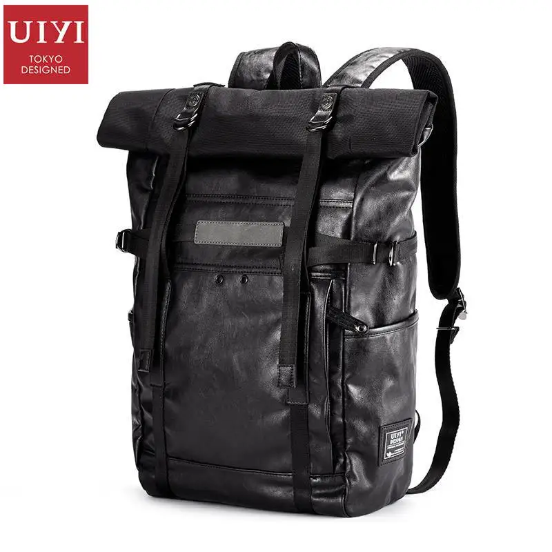 UIYI Brand Design Women Men Vintage PU Leather Black Laptop School Male