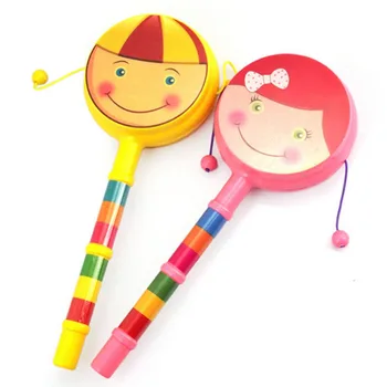 

1pc Smile Baby Shaking Rattle Drum Toy Percussion Educational Musical Instrument Toys Gift For Children