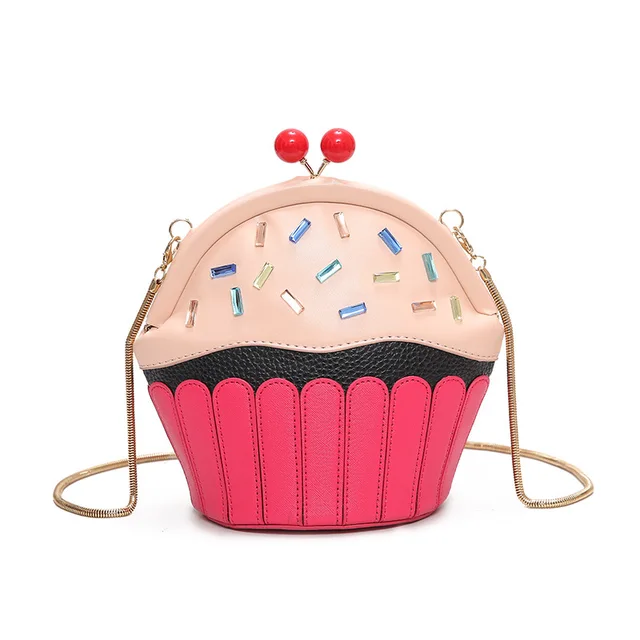 Online Cupcake Bag Of Ice Cream Design Women Messenger Bags Cupcake Bag Of Ice Cream Design Women Messenger Bags Fashion Chain Shoulder Funny Crossbody S Summer Bao