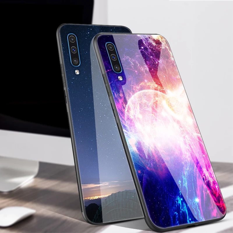 For Samsung A50 Case A505F Tempered Glass Hard Back Case For Samsung Galaxy A50 A 50 2019 TPU Phone Bumper Planet Space Cover For Samsung A50 Case A505F Tempered Glass Hard Back Case For Samsung Galaxy A50 A 50 2019 TPU Phone Bumper Planet Space Cover