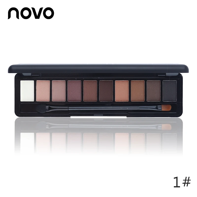 1 шт. NOVO Fashion Eye Shadow Shimmer матовая Палетка натуральный макияж светильник 10 цветов Тени для век Косметика набор с кистью - Цвет: 01