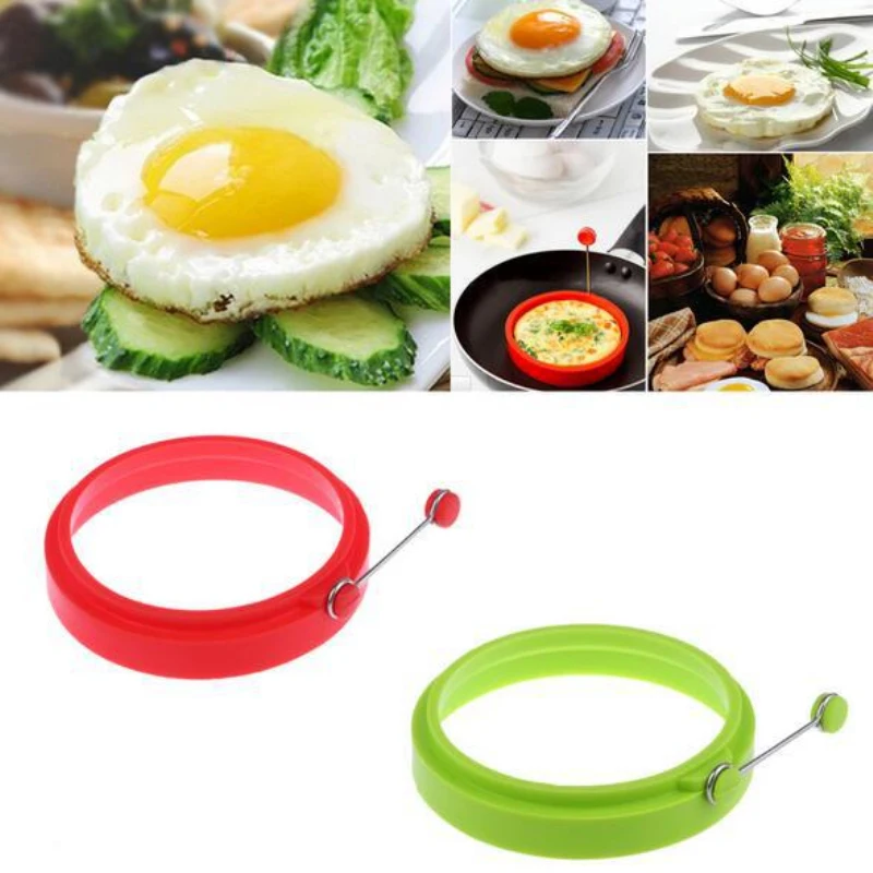 

Round Shaper Eggs Mould For Cooking Breakfast Frying Pan Oven Kitchen New Silicone Fried Egg Pancake Ring Omelette Fried Egg