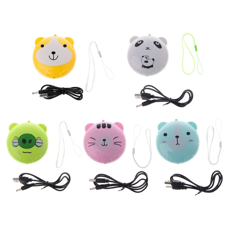 

MEXI 1Pc Cartoon Handy Heater Portable Portable Pocket Hand Warmer Mini USB Rechargeable Compact for Home Office School