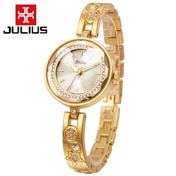 

Top Julius Lady Woman Wrist Watch Elegant Fashion Hours Korea Dress Bracelet Heart Chain School OL Girl Birthday Gift JA-624