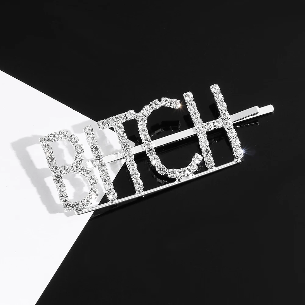 

1PCS Hot Fashion Word Rhinestone Crystal Letter Hairpin Hairgrip Hairclips Hair Clip Grip Pin Barrette Ornament Hair Accessories