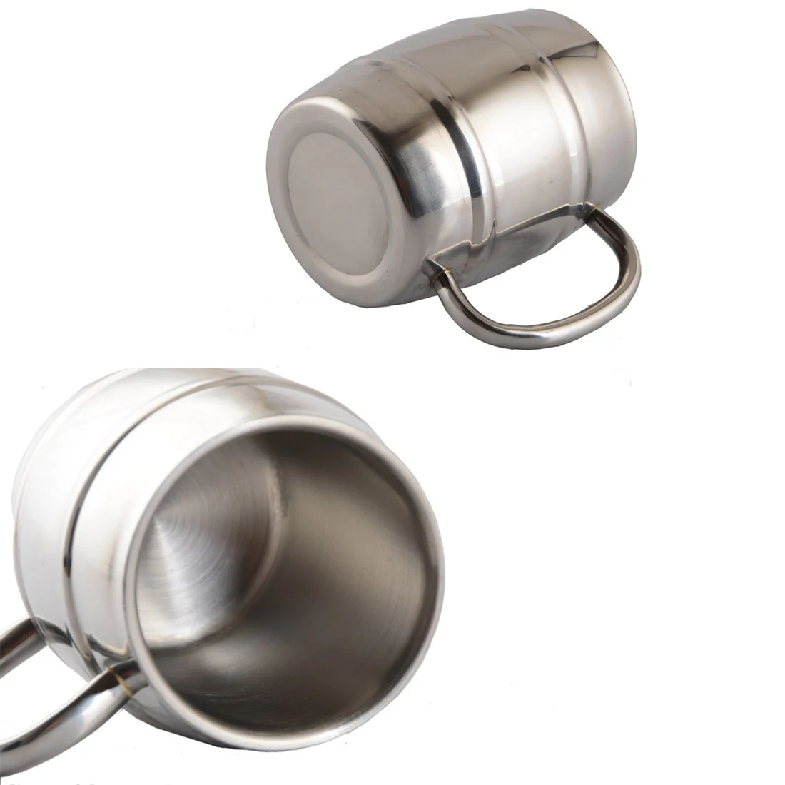 

Top Sale 320ML 450ML Double Stainless Steel Mug Outdoor Camping Portable Tea Coffee Beer Cup With Handle