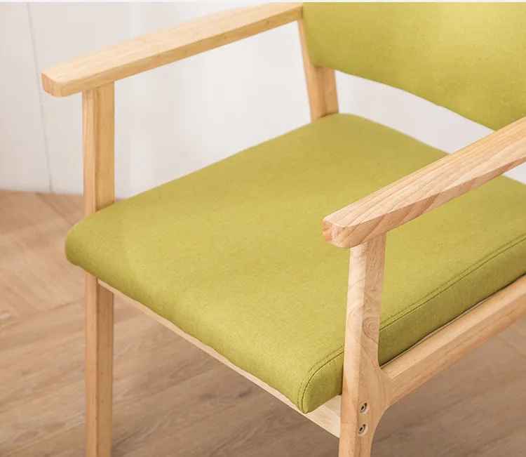 Обеденный стул из цельного дерева, подлокотник, Скандинавская мебель для дома, современный минималистичный задний стул, повседневный кофейный стул для кабинета, спальни, обеденный стул из натурального дерева