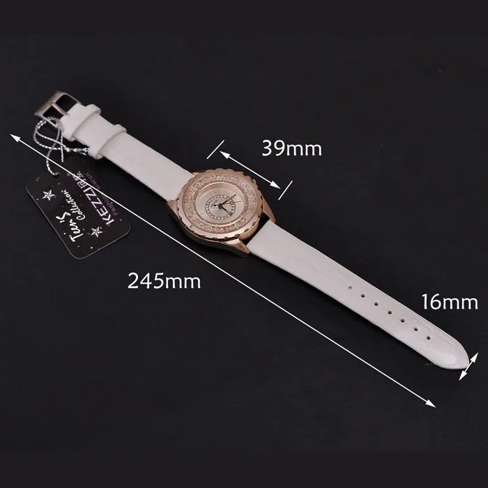 Goedkoop 2016 Hot Koop KEZZI Merk Luxe Dames Horloge Mode Fijne Strass Kristal Wijzerplaat Hoge Kwaliteit PU Riem Waterdichte Quartz Horloge