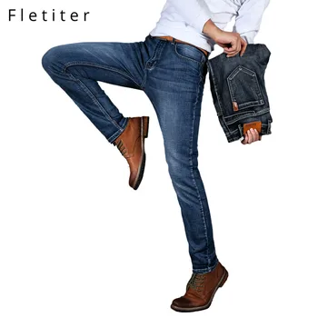 

Fletiter jeans for mens slim fit pants classic jeans male denim jeans Designer Trousers Casual skinny Straight Elasticity pants
