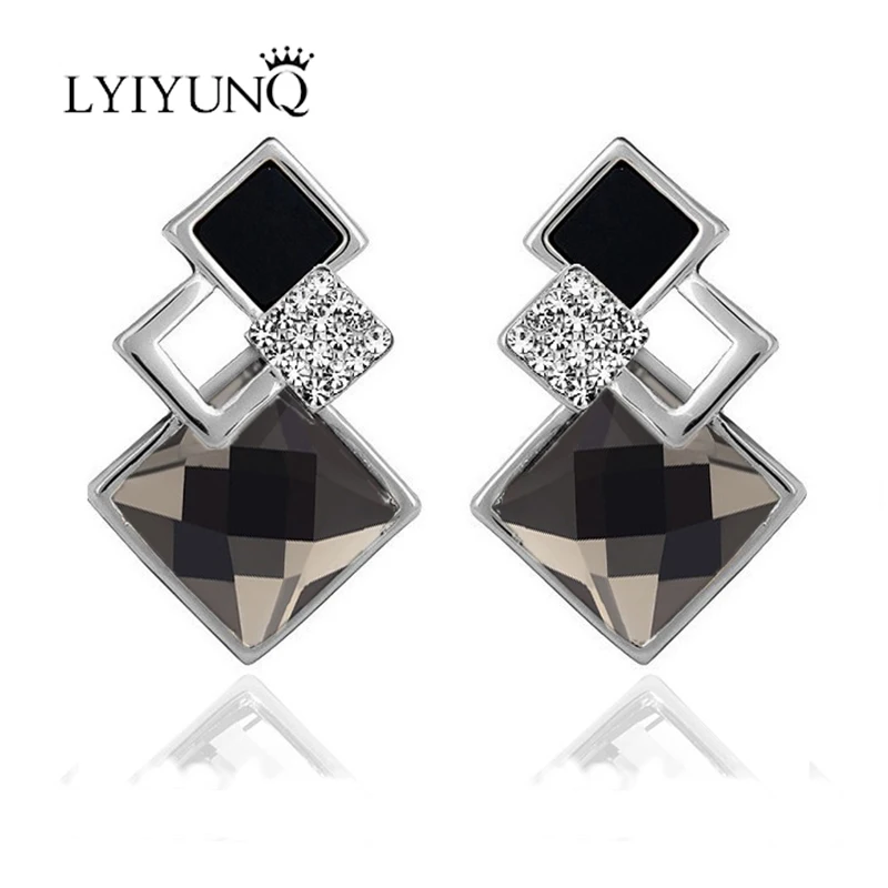 LYIYUNQ новые модные серьги от известного бренда свадебные украшения большие синие