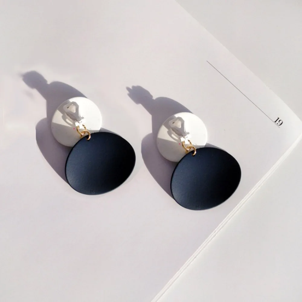 Bing Tu простые круглые серьги для женщин без отверстий золотые для ушей клипсы большие геометрические серьги-манжеты для ушей металлические ювелирные изделия brincos
