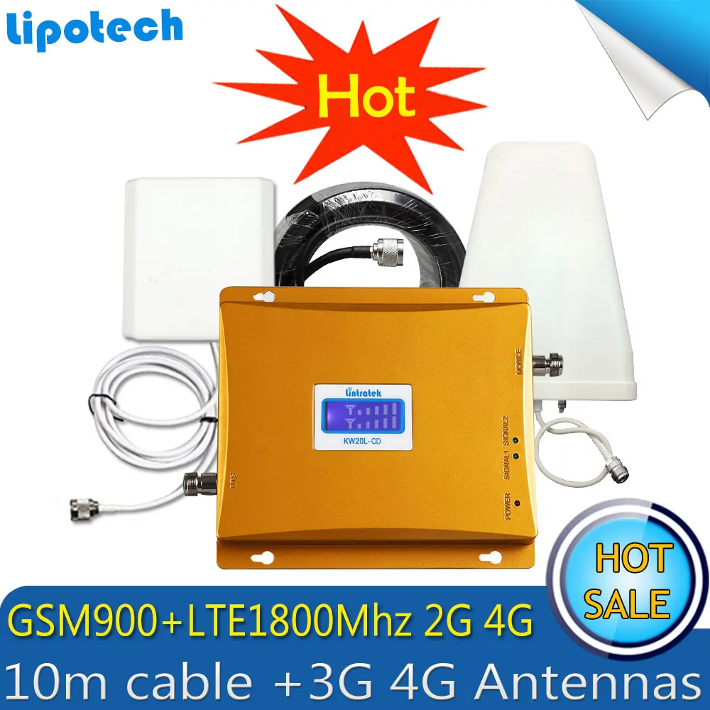 

Lintratek Repeater GSM 900 LTE 1800 Mobile Phone Cellular Signal Booster 65dB 2G 4G GSM DCS Cellphone Repeater Repetidor Antena