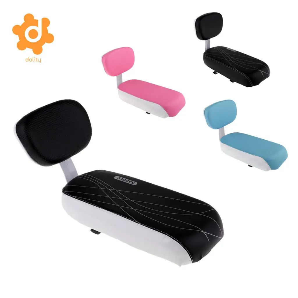 

dolity Bicycle Rear Seat Cushion, Kids Children Safety Passenger Cycling Chair Pad with Back Rest - Comfortable & Durable