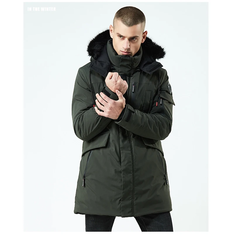 Высококачественная теплая зимняя мужская куртка, модная верхняя одежда, длинные пальто, брендовые ветрозащитные толстовки с капюшоном, парка, Мужская Уличная одежда, размер M-3XL