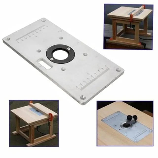 ALLSOME Router Table Insert Plate Woodworking Benches Aluminium Wood Router Trimmer Models Engraving Machine with 4 Rings Tools