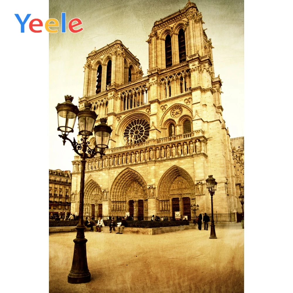 

Yeele Notre Dame de Paris Old Building Nostalgic Portrait Scene Photography Backgrounds Photographic Backdrop Props Photo Studio