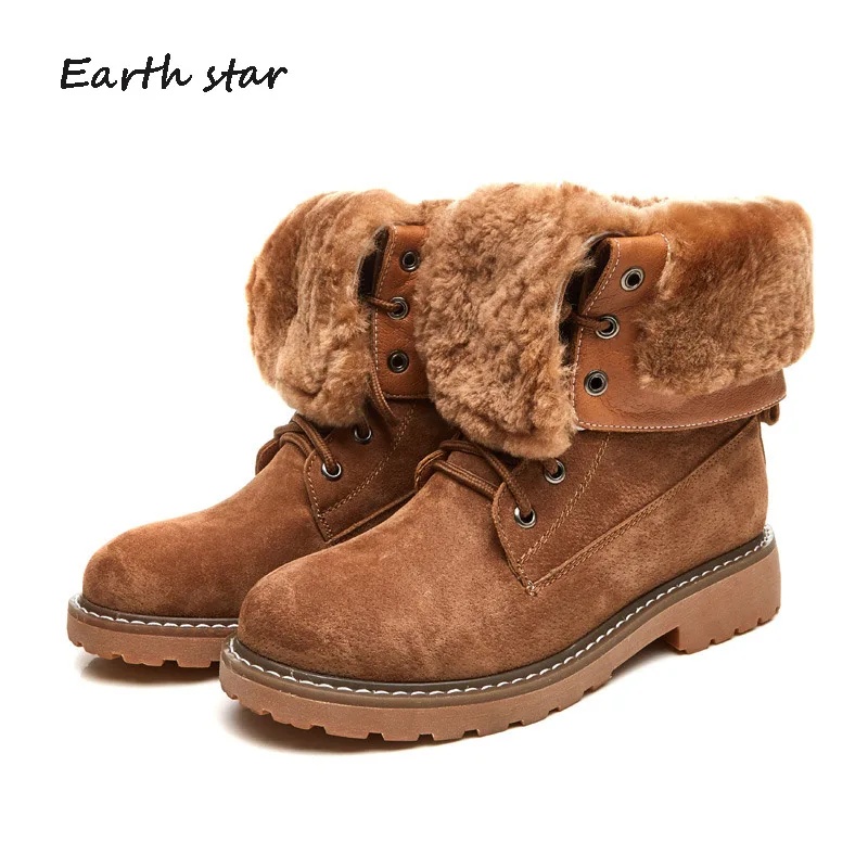 Winter Warm Shoes Women Fashion Brand Real Leather Martin Boots Lady chaussure Female Snow Boots With Fur Girl footware Plush Winter Warm Shoes Women Fashion Brand Real Leather Martin Boots Lady chaussure Female Snow Boots With Fur Girl footware Plush