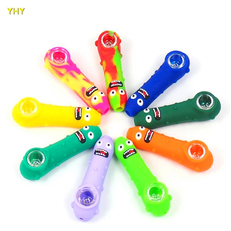Creative Funny Rick and Morty Pickle Rick Silicone Smoking Pipe