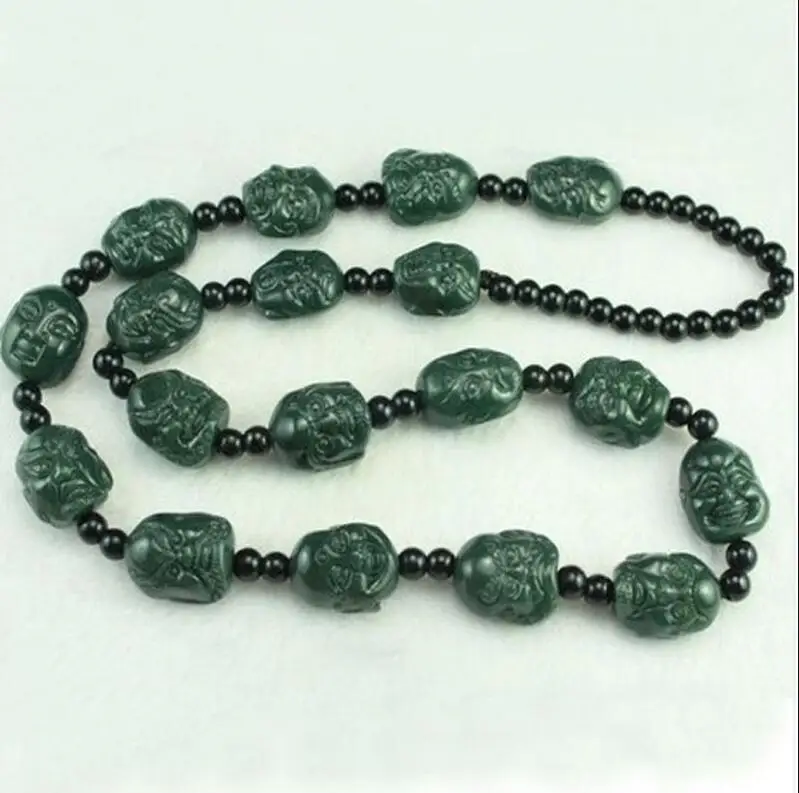 

Natural hetian QINGYU Jiang xiang Eighteen Arhats The necklace To ward off bad luck Men's pendant