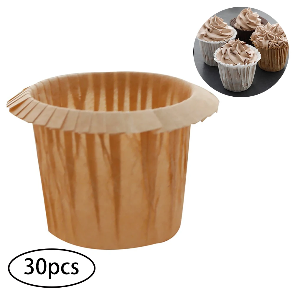 

Paper Cupcake Wrappers Grease-Proof Mini Tulip Baking Cups Paper Cupcake Liner Cases Muffin Wrappers 30Pcs(Gold) Golden