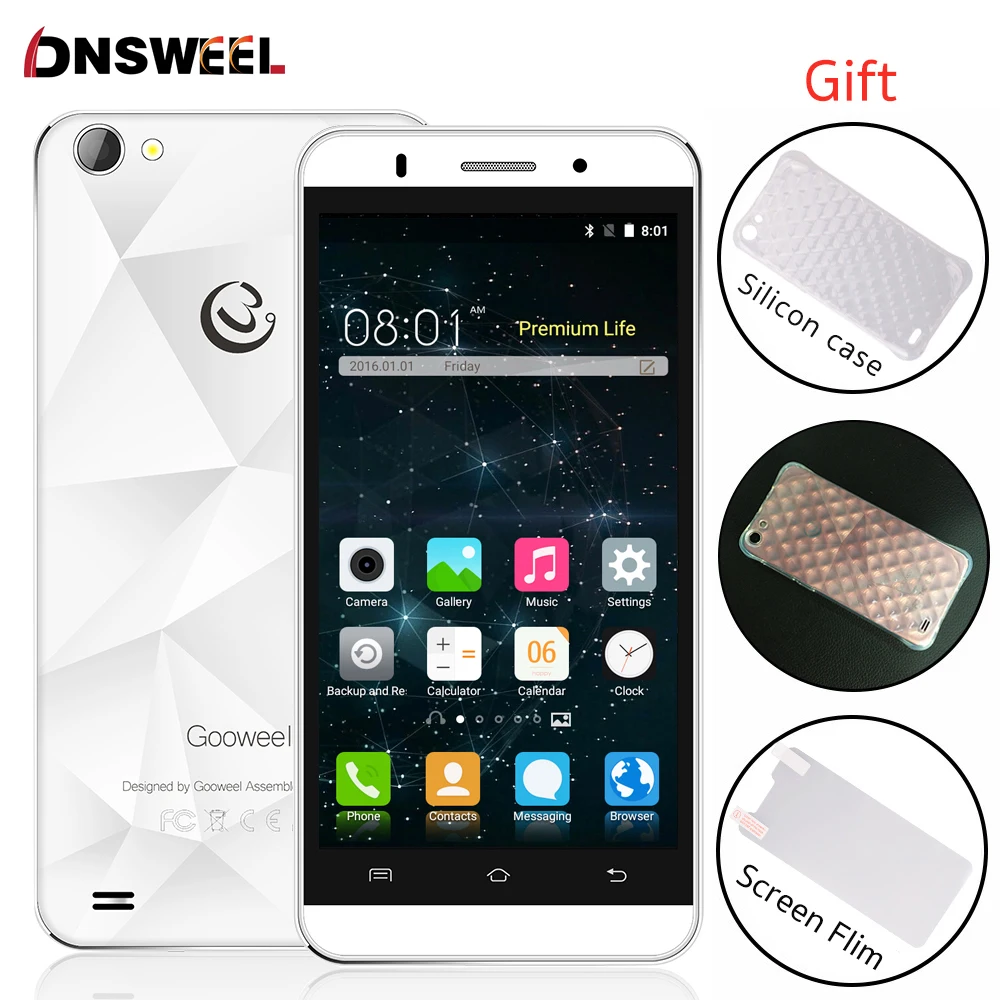 Original Gooweel M5 Pro smartphone MTK6580 quad core 5 0 IPS QHD mobile phone Android5 1