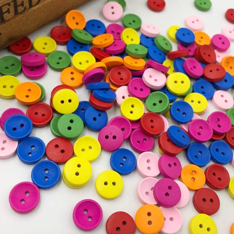 100pcs 12mm Wood Buttons 2 Holes Craft Clothe Sewing Decor Button WB540 | Дом и сад