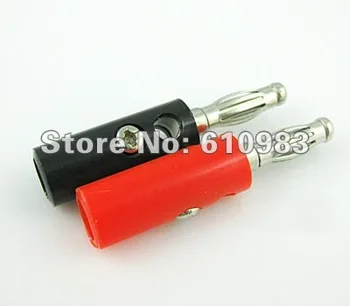 

Free shipping (8 pieces/lot) Banana Plug NickelPlated Red and Black 40mm Long with Srew